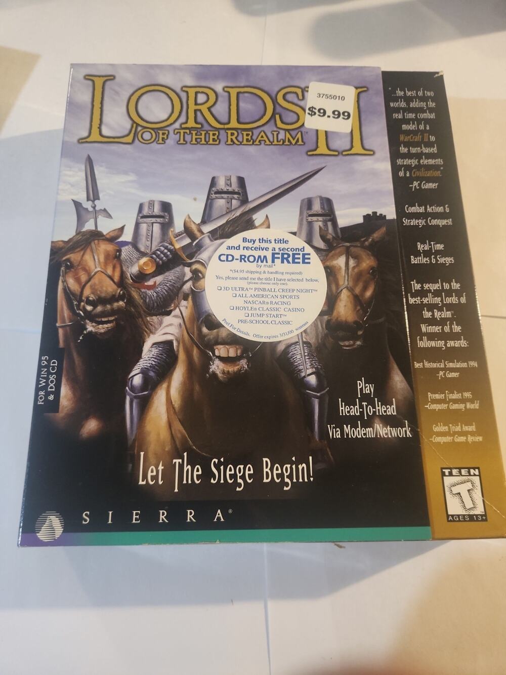 Lords of the Realm II PC Big Box Win 95 DOS CD Video Game Multiplayer